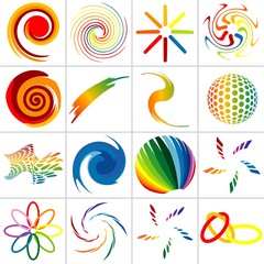 Obraz premium Colored Symbols 2 - abstract set shapes as illustration