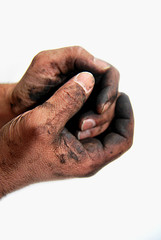 Fototapeta premium schmutzige Hände