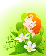 Tuinposter meisje spa vectorillustratie © jawinci