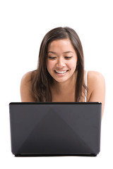 Asian woman laptop