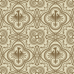 Seamless pattern with medieval style elements.