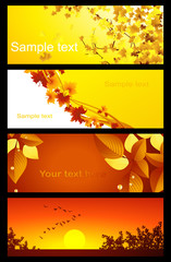 Naklejka premium Autumnal background set