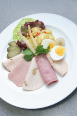 cold cut with potato salad