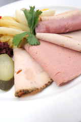 cold cut with potato salad