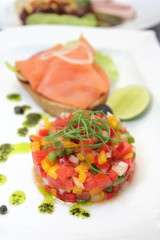 smoked norwegian salmon with olive oil