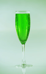 Green drink in glass