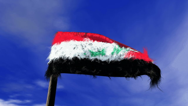 Pelzige Irakische Flagge