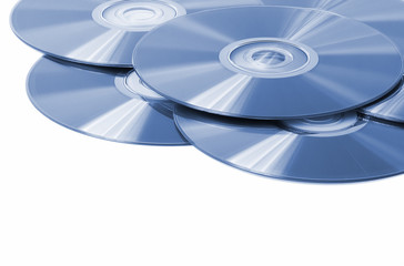 Stack of blank dvd isoalted
