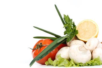 Fresh mushrooms with vegetables