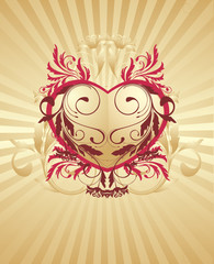 red and gold floral background