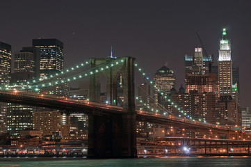 Panele Szklane Podświetlane  Most Brookliński i dolny Manhattan