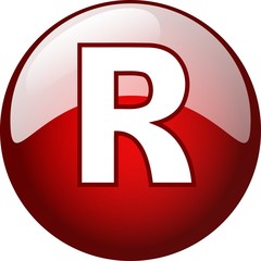 Obraz premium R character - red 3d alphabet button