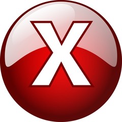 Obraz premium X character - red 3d alphabet button