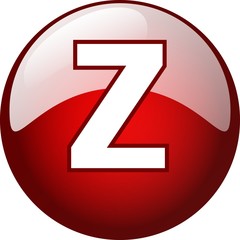Z character - red 3d alphabet button