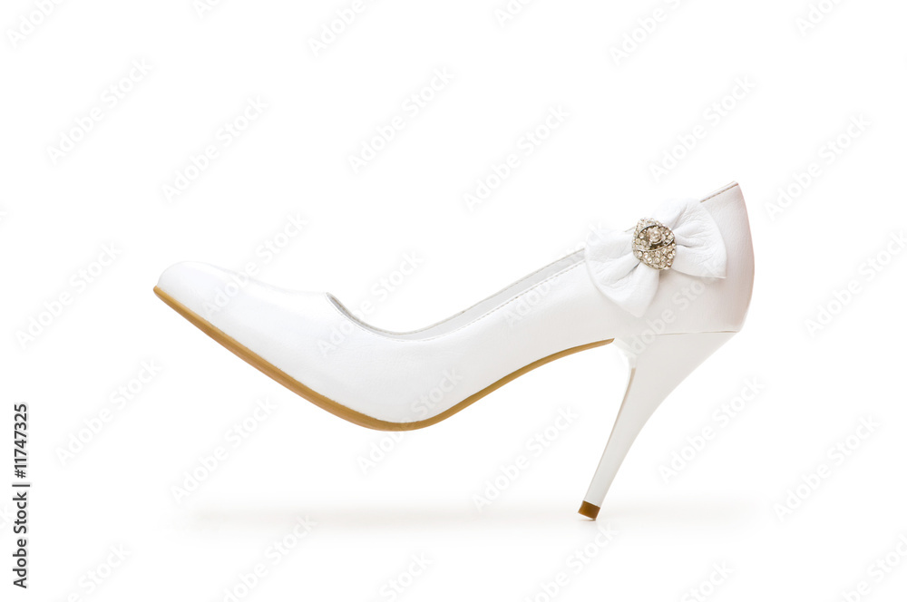 Wall mural Woman shoes isolated on the white background