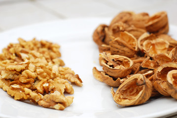 assiette de noix