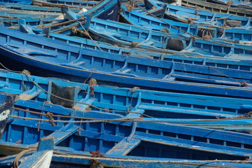 Barque bleue de pêcheur à Essaouira
