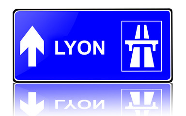 Obraz premium panneau indicateur Lyon