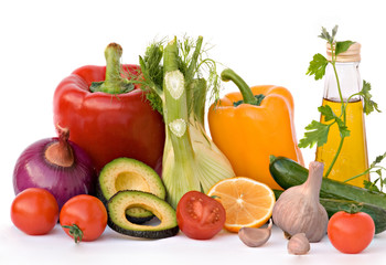 Obraz na płótnie Canvas Inne warzywa, hrbs, olej i oliwa z Redy do sałatki