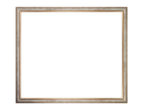 Gold and mottled grey picture frame