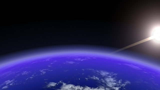 Earth Orbiting Horizon Slow. CG
