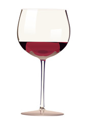 Glass of red wine vector illustration