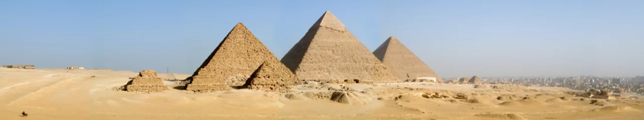 Papier Peint photo autocollant Egypte Le panorama des pyramides de Gizeh