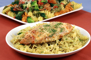 Pasta and chicken breast meal