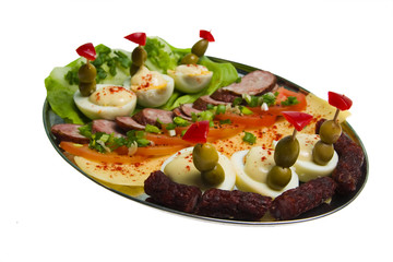 different dishes (breakfast background)