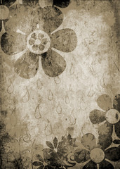 flower design on old paper background