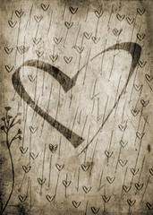 heart design on old paper background
