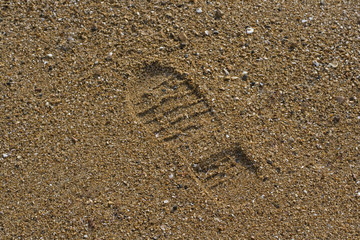 Foot print in sand