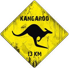 kangaroo sign - grunge design