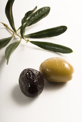 black and green olives