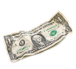 jagged crumple wrinkled dollar