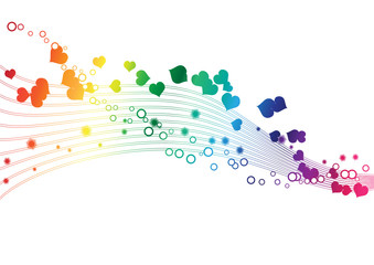 Rainbow colors in a wave - Vector image