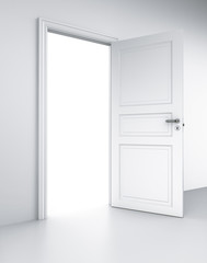 Door in white room