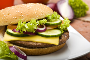 cheeseburger close-up