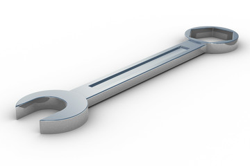 spanner on white background. Isolated 3D image