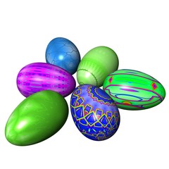 colored easter eggs composition