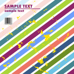 Grungy vector design of stripes with barcode