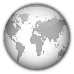 Fototapeta na wymiar Map of World button