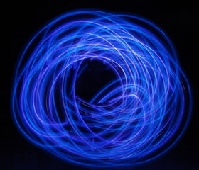 Spinning blue lights
