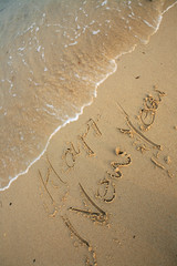 happy new year on beach