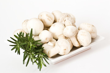 mushrooms and rosemary