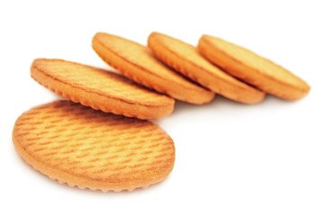 Pile of cookies isolated on white.