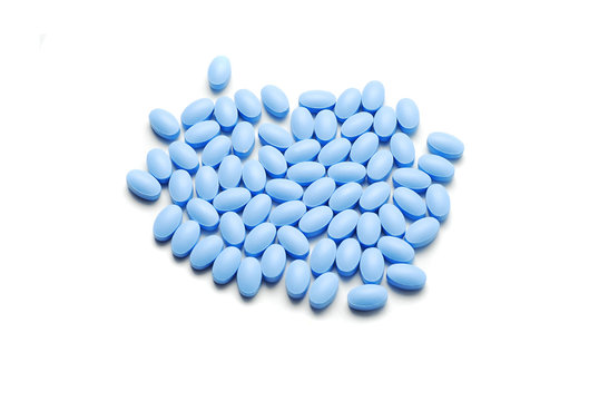 blue pills isolated