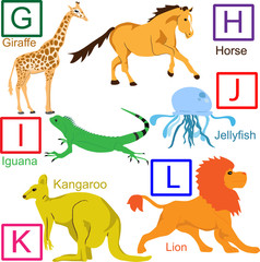 Naklejka premium Animal alphabet, part 2 of 4