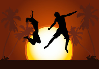 Sunset Beach, vector work