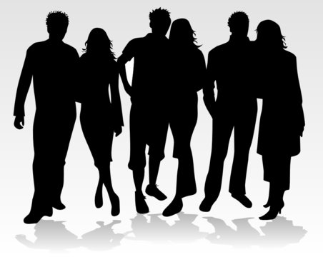 People Silhouette - couples, vector work